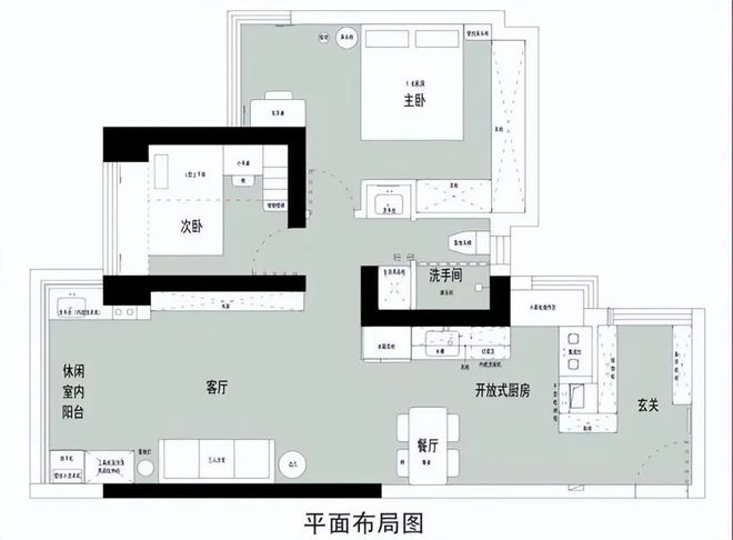 小小的空间拥有5大功能区细节一步到位！PG电子麻将胡了模拟器78㎡极简风设计(图1)